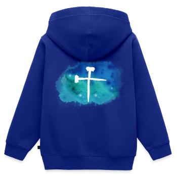 Jesus, Christus, Gott, Glaube, Kirche, Christ - Kinder Premium Organic Zip Hoodie - Royalblau - Hinten - AI Model Kid Male (0cm)