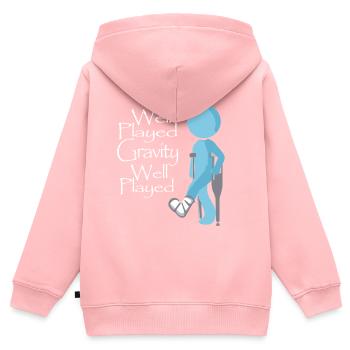 Gut gespielt Schwerkraft gut gespielt Physik - Kinder Premium Organic Zip Hoodie - Rosa - Hinten - AI Model Kid Female (0cm)