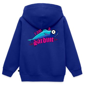Sardine - I am a Sardine - Italien - La Sardine - Kinder Premium Organic Zip Hoodie - Royalblau - Hinten - AI Model Kid Male (0cm)