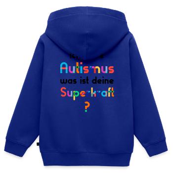 Autismus Autist - Kinder Premium Organic Zip Hoodie - Royalblau - Hinten - AI Model Kid Male (0cm)