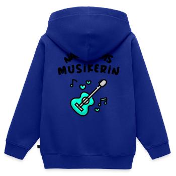 Nachwuchsmusikerin Nachwuchs Musiker Gitarre Musik - Kinder Premium Organic Zip Hoodie - Royalblau - Hinten - AI Model Kid Male (0cm)