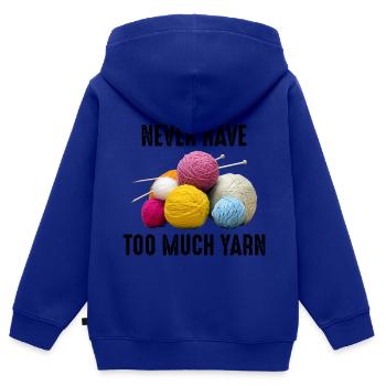 Crochet Crochet Crocheter Drôle - Sweat Premium à capuche zippé enfant bio - bleu roi - Dos - AI Model Kid Male (0cm)