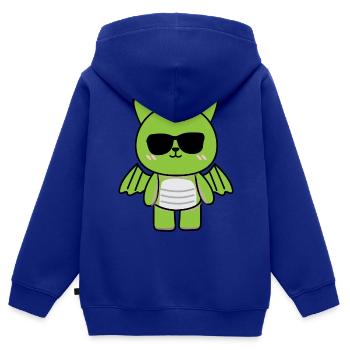Little Dragon Motif Baby Young Sweet Green cool - Kids Premium Organic Zip-up Hoodie - royal blue - Back - AI Model Kid Male (0cm)