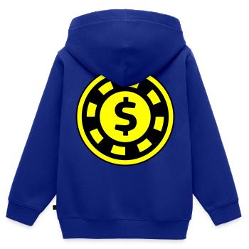Poker Chip Kreis - Kinder Premium Organic Zip Hoodie - Royalblau - Hinten - AI Model Kid Male (0cm)