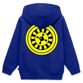 Cercle d’icônes de roulette - Sweat Premium à capuche zippé enfant bio - bleu roi - Dos - AI Model Kid Male (0cm)