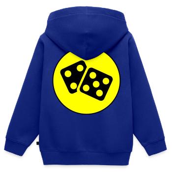 Würfel Casino Kreis - Kinder Premium Organic Zip Hoodie - Royalblau - Hinten - AI Model Kid Male (0cm)