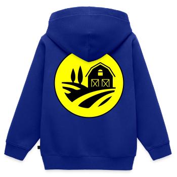 Farm Ernte Kreis - Kinder Premium Organic Zip Hoodie - Royalblau - Hinten - AI Model Kid Male (0cm)