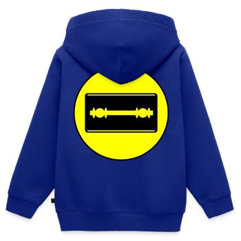 Cercle d’icônes de lame de rasoir - Sweat Premium à capuche zippé enfant bio - bleu roi - Dos - AI Model Kid Male (0cm)