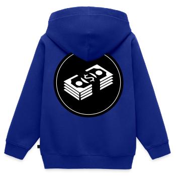 Cercle d’argent - Sweat Premium à capuche zippé enfant bio - bleu roi - Dos - AI Model Kid Male (0cm)