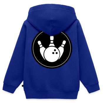 Kegeln Kegel Icon - Kinder Premium Organic Zip Hoodie - Royalblau - Hinten - AI Model Kid Male (0cm)