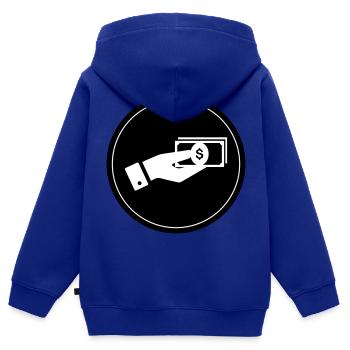 Icône d’argent - Sweat Premium à capuche zippé enfant bio - bleu roi - Dos - AI Model Kid Male (0cm)