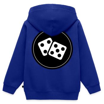 Würfel Casino Kreis - Kinder Premium Organic Zip Hoodie - Royalblau - Hinten - AI Model Kid Male (0cm)
