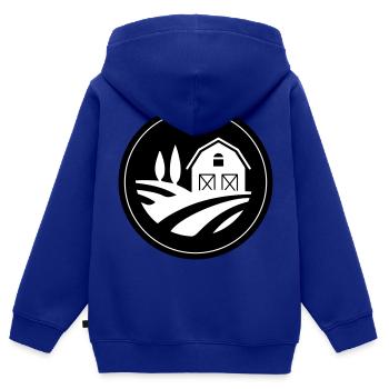 Farm Ernte Kreis - Kinder Premium Organic Zip Hoodie - Royalblau - Hinten - AI Model Kid Male (0cm)