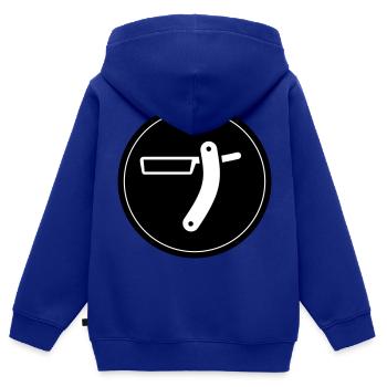 Rasieren Barber Kreis - Kinder Premium Organic Zip Hoodie - Royalblau - Hinten - AI Model Kid Male (0cm)
