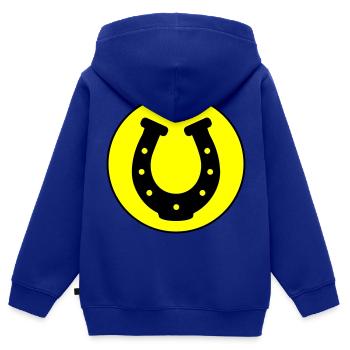Hufeisen Icon - Kinder Premium Organic Zip Hoodie - Royalblau - Hinten - AI Model Kid Male (0cm)