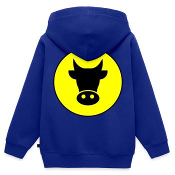 Kuh Kopf - Kinder Premium Organic Zip Hoodie - Royalblau - Hinten - AI Model Kid Male (0cm)