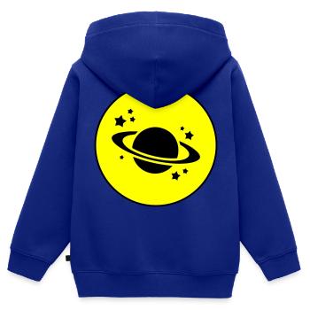 Icône Saturne - Sweat Premium à capuche zippé enfant bio - bleu roi - Dos - AI Model Kid Male (0cm)