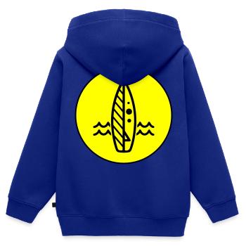 Surfboard icon icon - Kids Premium Organic Zip-up Hoodie - royal blue - Back - AI Model Kid Male (0cm)