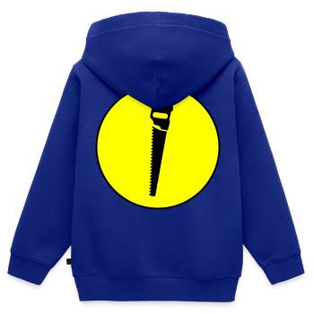 Icône de scie - Sweat Premium à capuche zippé enfant bio - bleu roi - Dos - AI Model Kid Male (0cm)