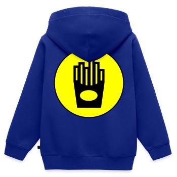 Pommes fast food symbol - Kinder Premium Organic Zip Hoodie - Royalblau - Hinten - AI Model Kid Male (0cm)