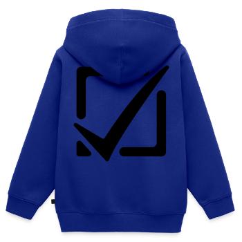 Cochez la case - Sweat Premium à capuche zippé enfant bio - bleu roi - Dos - AI Model Kid Male (0cm)