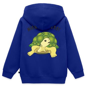 niente stress - Kinder Premium Organic Zip Hoodie - Royalblau - Hinten - AI Model Kid Male (0cm)