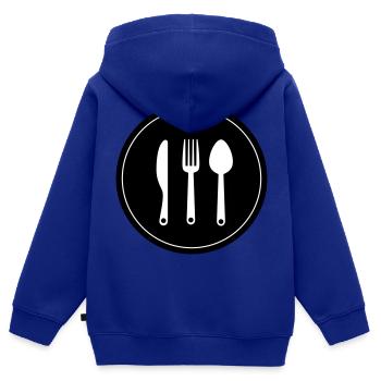 Fork cutlery - Kids Premium Organic Zip-up Hoodie - royal blue - Back - AI Model Kid Male (0cm)