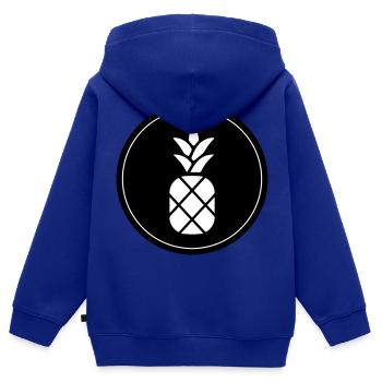 Ananas - Sweat Premium à capuche zippé enfant bio - bleu roi - Dos - AI Model Kid Male (0cm)