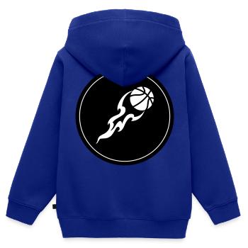 Basketball flame - Kids Premium Organic Zip-up Hoodie - royal blue - Back - AI Model Kid Male (0cm)