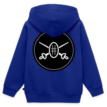 Fechten Schwert Kreis - Kinder Premium Organic Zip Hoodie - Royalblau - Hinten - AI Model Kid Male (0cm)