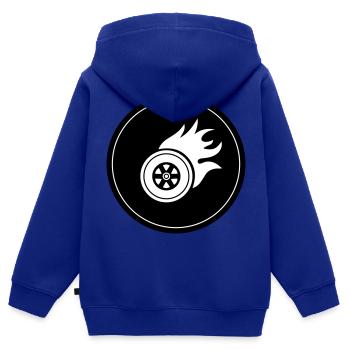 Reifen feuer Kreis - Kinder Premium Organic Zip Hoodie - Royalblau - Hinten - AI Model Kid Male (0cm)