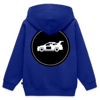 Cercle des pilotes de course automobile - Sweat Premium à capuche zippé enfant bio - bleu roi - Dos - AI Model Kid Male (0cm)