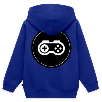 Gamepad Symbol Gamer Kreis - Kinder Premium Organic Zip Hoodie - Royalblau - Hinten - AI Model Kid Male (0cm)