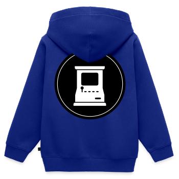 Arcade Retro Gamer Kreis - Kinder Premium Organic Zip Hoodie - Royalblau - Hinten - AI Model Kid Male (0cm)