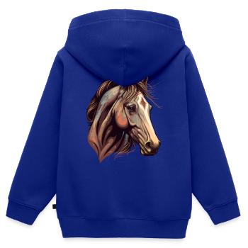 Beautiful Stallion - Kids Premium Organic Zip-up Hoodie - royal blue - Back - AI Model Kid Male (0cm)