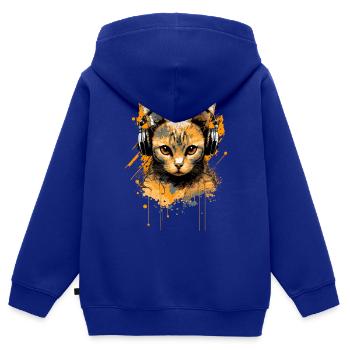 Porter - Sweat Premium à capuche zippé enfant bio - bleu roi - Dos - AI Model Kid Male (0cm)