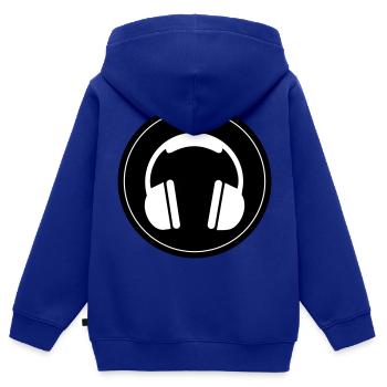 Symbole du casque - Sweat Premium à capuche zippé enfant bio - bleu roi - Dos - AI Model Kid Male (0cm)