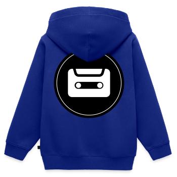 Symbole de cassette - Sweat Premium à capuche zippé enfant bio - bleu roi - Dos - AI Model Kid Male (0cm)