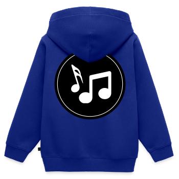 Notes de musique - Sweat Premium à capuche zippé enfant bio - bleu roi - Dos - AI Model Kid Male (0cm)