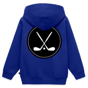 Symbole du golf - Sweat Premium à capuche zippé enfant bio - bleu roi - Dos - AI Model Kid Male (0cm)