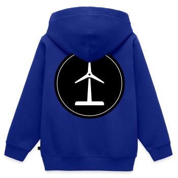 Silhouette d’éolienne - Sweat Premium à capuche zippé enfant bio - bleu roi - Dos - AI Model Kid Male (0cm)