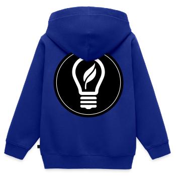 Icône d’ampoule - Sweat Premium à capuche zippé enfant bio - bleu roi - Dos - AI Model Kid Male (0cm)