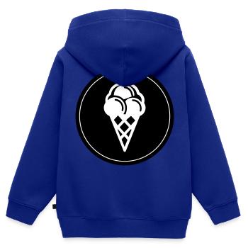 Icône Ice Icon - Sweat Premium à capuche zippé enfant bio - bleu roi - Dos - AI Model Kid Male (0cm)