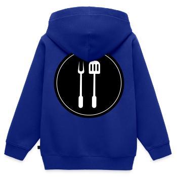 Grillzange Grillen Symbol - Kinder Premium Organic Zip Hoodie - Royalblau - Hinten - AI Model Kid Male (0cm)
