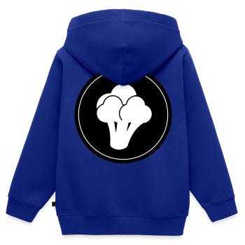 Broccoli Vegetables - Kids Premium Organic Zip-up Hoodie - royal blue - Back - AI Model Kid Male (0cm)