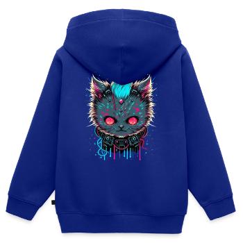 Böse Katze - Kinder Premium Organic Zip Hoodie - Royalblau - Hinten - AI Model Kid Male (0cm)