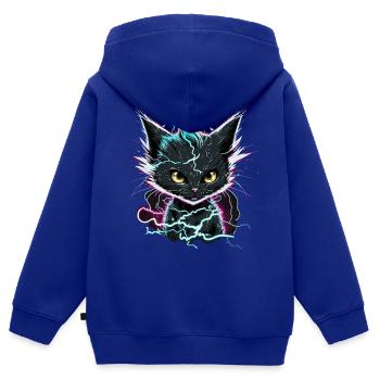 Power Cat - Kinder Premium Organic Zip Hoodie - Royalblau - Hinten - AI Model Kid Male (0cm)