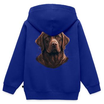 Entzückender brauner Labrador Retriever - Kinder Premium Organic Zip Hoodie - Royalblau - Hinten - AI Model Kid Male (0cm)