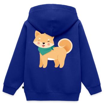 Shiba Inu - Kids Premium Organic Zip-up Hoodie - royal blue - Back - AI Model Kid Male (0cm)