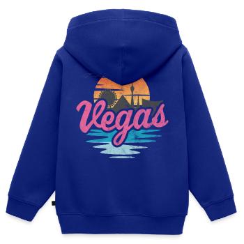 Vegas Stadt - Kinder Premium Organic Zip Hoodie - Royalblau - Hinten - AI Model Kid Male (0cm)